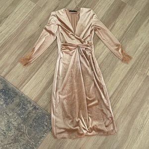 Zara velvet blush dress